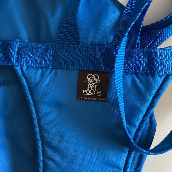 Small Pet Dog Pouch Front Body Carrier Blue Adjustable Straps - Picture 2 of 4